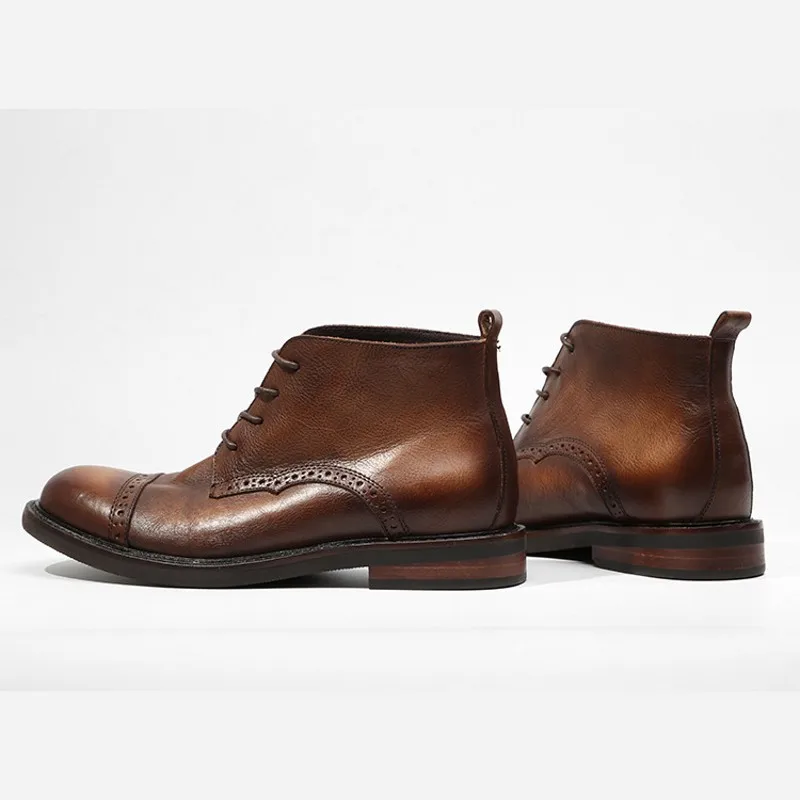 Genuine Leather Boots Retro Lace Up Round Toe Work Ankle Shoes Man 2019 Designer Luxury Spring Autumn Fashion Boots New
Genuine Leather Boots Retro Lace Up Round Toe Work Ankle Shoes Man 2019 Designer Luxury Spring Autumn Fashion Boots New