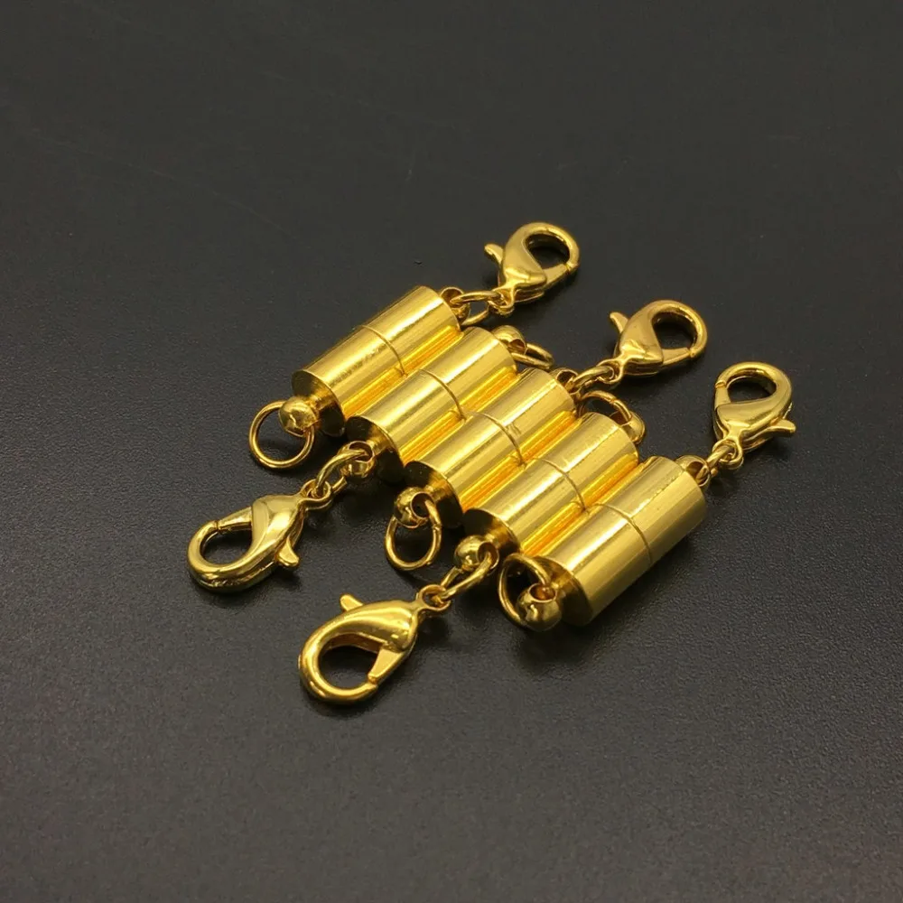 5pcs/Lot 13*6mm Gold Cylindrical Magnet Buckle Necklace Connector with Lobster Clasp Wholesale PC-009
5pcs/Lot 13*6mm Gold Cylindrical Magnet Buckle Necklace Connector with Lobster Clasp Wholesale PC-009