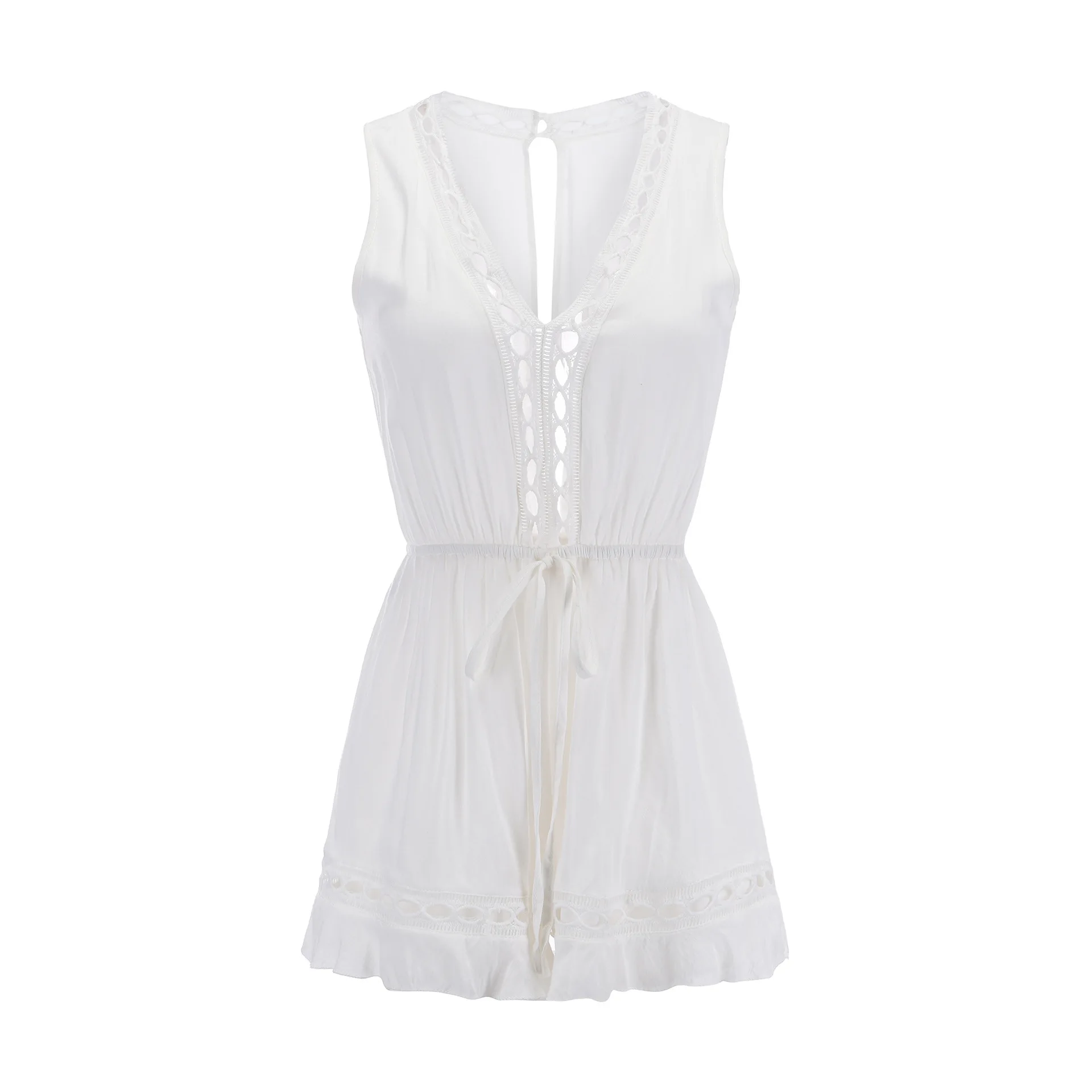 Playsuit Women V neck Sexy Short Jumpsuit Summer Playsuit Short Sleeve Slim Waist Elegant Overall
Playsuit Women V neck Sexy Short Jumpsuit Summer Playsuit Short Sleeve Slim Waist Elegant Overall