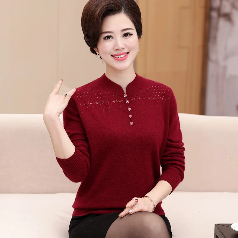 Mom, autumn winter wear, sweater, women's thickening, middle-aged and old 2020 new knitted Jersey, 40-50 year old coat
Mom, autumn winter wear, sweater, women's thickening, middle-aged and old 2020 new knitted Jersey, 40-50 year old coat