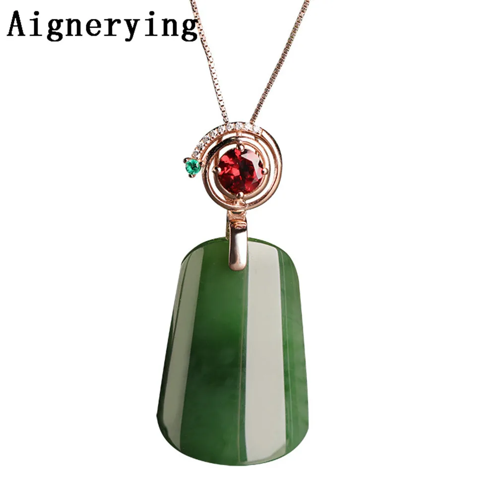 Sterling 925 silver Necklace Pendant Vintage Certificate Natural Green Jade Tourmaline Inlaid Craft For Woman Gift with Box
Sterling 925 silver Necklace Pendant Vintage Certificate Natural Green Jade Tourmaline Inlaid Craft For Woman Gift with Box