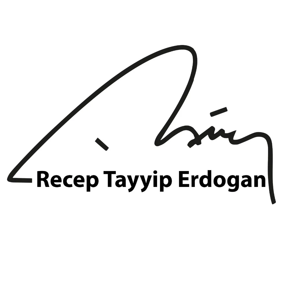 

18*10cm Auto Motorrad Aufkleber For Recep Tayyip Erdogan Sticker Autogramm Unterschrift Cool Graphics Vinyl Sticker