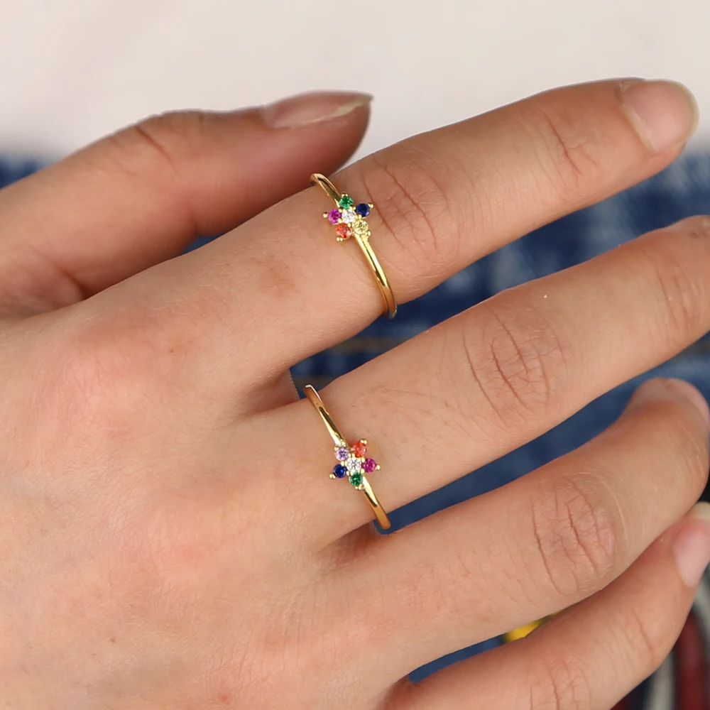 Промоакция 2022 новинка весны яркое женское кольцо с кубическим цирконием и милым