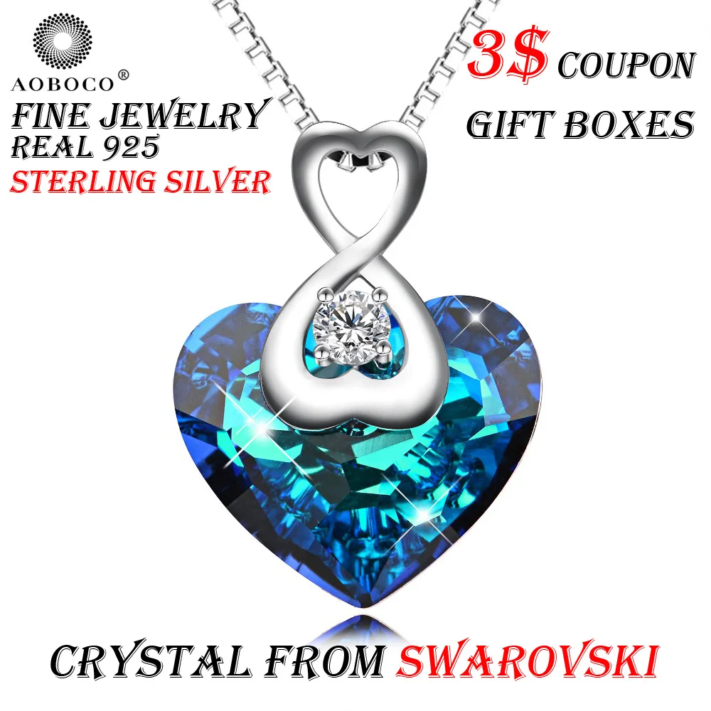 AOBOCO Brand Sweet Bow-knot Heart Pendant Necklace For Women Girl Crystal From Swarovski Top Quality Fine Jewelry Gift Boxes
AOBOCO Brand Sweet Bow-knot Heart Pendant Necklace For Women Girl Crystal From Swarovski Top Quality Fine Jewelry Gift Boxes
