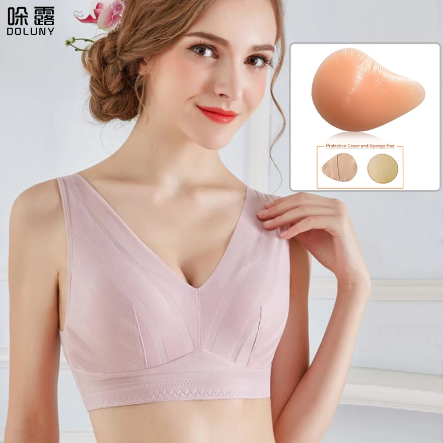Mastectomy Bra Pink Pocket Bra for Artificial Spiral Silicone Breast Form Fake Breast Prosthesis of Women Cancer D30
Mastectomy Bra Pink Pocket Bra for Artificial Spiral Silicone Breast Form Fake Breast Prosthesis of Women Cancer D30