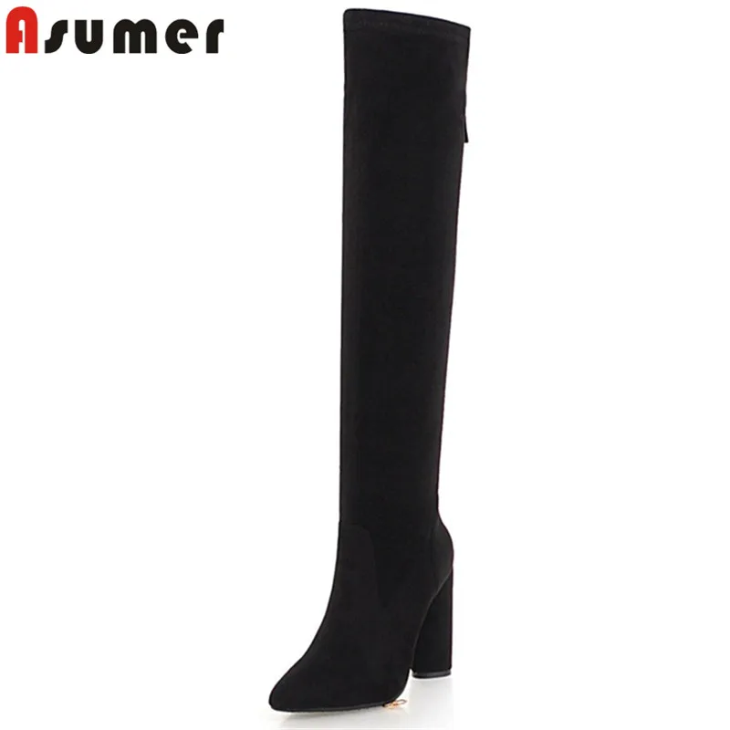 ASUMER/модные осенне-зимние сапоги больших размеров 33-46 женские флоковые Сапоги выше колена с острым носком на молнии женские сапоги на толсто...
ASUMER/модные осенне-зимние сапоги больших размеров 33-46 женские флоковые Сапоги выше колена с острым носком на молнии женские сапоги на толсто...