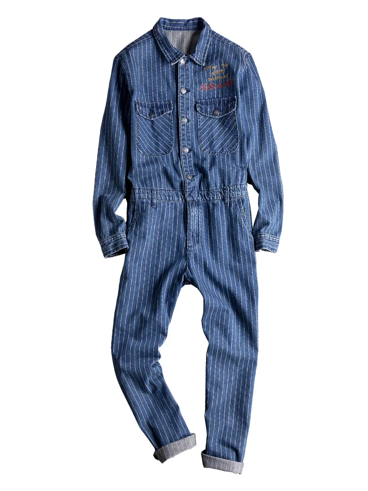 Jeans Jumpsuits Men Spring Autumn Long Sleeve One Piece Overalls Mens Denim Jumpsuit Rompers Striped Casual Street Male Clothes
Jeans Jumpsuits Men Spring Autumn Long Sleeve One Piece Overalls Mens Denim Jumpsuit Rompers Striped Casual Street Male Clothes