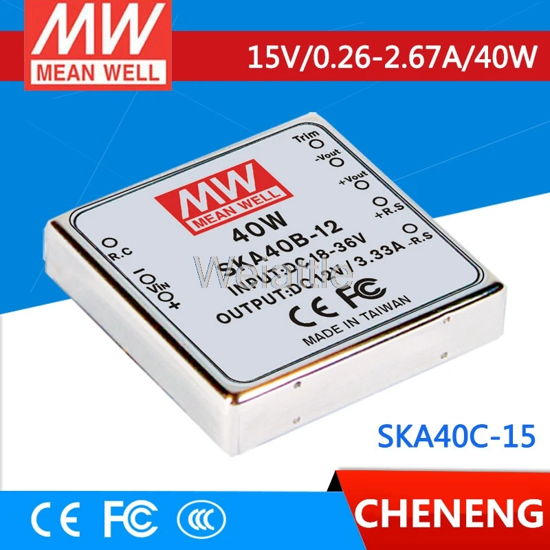 MEAN WELL оригинальный SKA40C-15 15В 2.67A meanwell SKA40 15В 40Вт DC-DC Регулируемый одновыходной преобразователь
MEAN WELL оригинальный SKA40C-15 15В 2.67A meanwell SKA40 15В 40Вт DC-DC Регулируемый одновыходной преобразователь