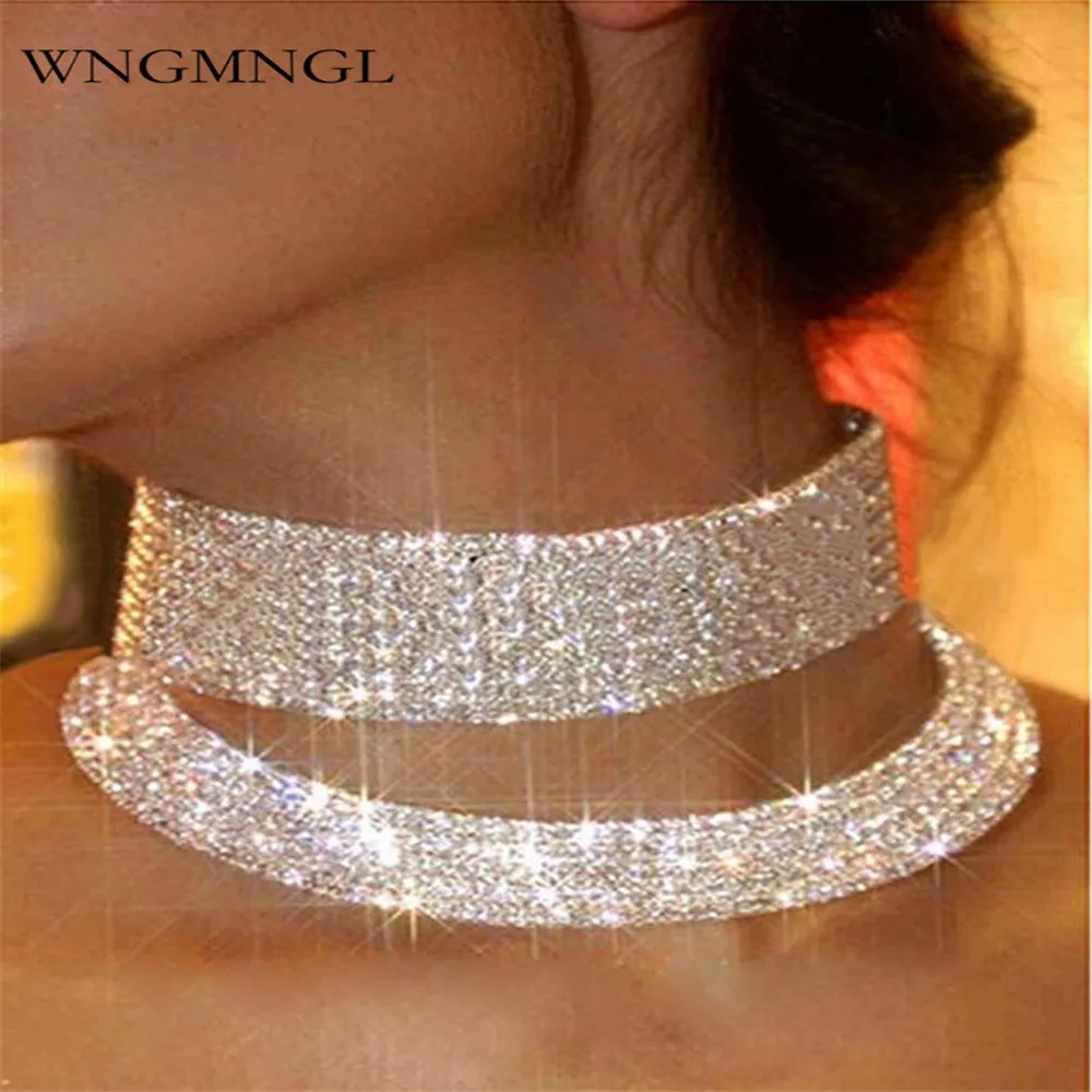 WNGMNGL 2018 New Arrival Fashion Rhinestone Choker Necklaces For Women Metal Multi-Layer Maxi Statement Bib Collar Jewelry 1pcs
WNGMNGL 2018 New Arrival Fashion Rhinestone Choker Necklaces For Women Metal Multi-Layer Maxi Statement Bib Collar Jewelry 1pcs