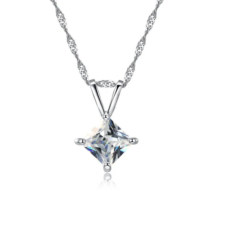 Classic Simple Style Pendant Necklace 925 Sterling Silver Jewelry For Women Pretty Square Cut Crystal Stone Charm Girl
Classic Simple Style Pendant Necklace 925 Sterling Silver Jewelry For Women Pretty Square Cut Crystal Stone Charm Girl