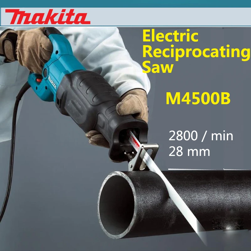 New Japan Makita M4500B Electric Reciprocating Saw Speed Regulation Wood Metal Cutting Machine 2800/min 28 mm Saber Saw
New Japan Makita M4500B Electric Reciprocating Saw Speed Regulation Wood Metal Cutting Machine 2800/min 28 mm Saber Saw
