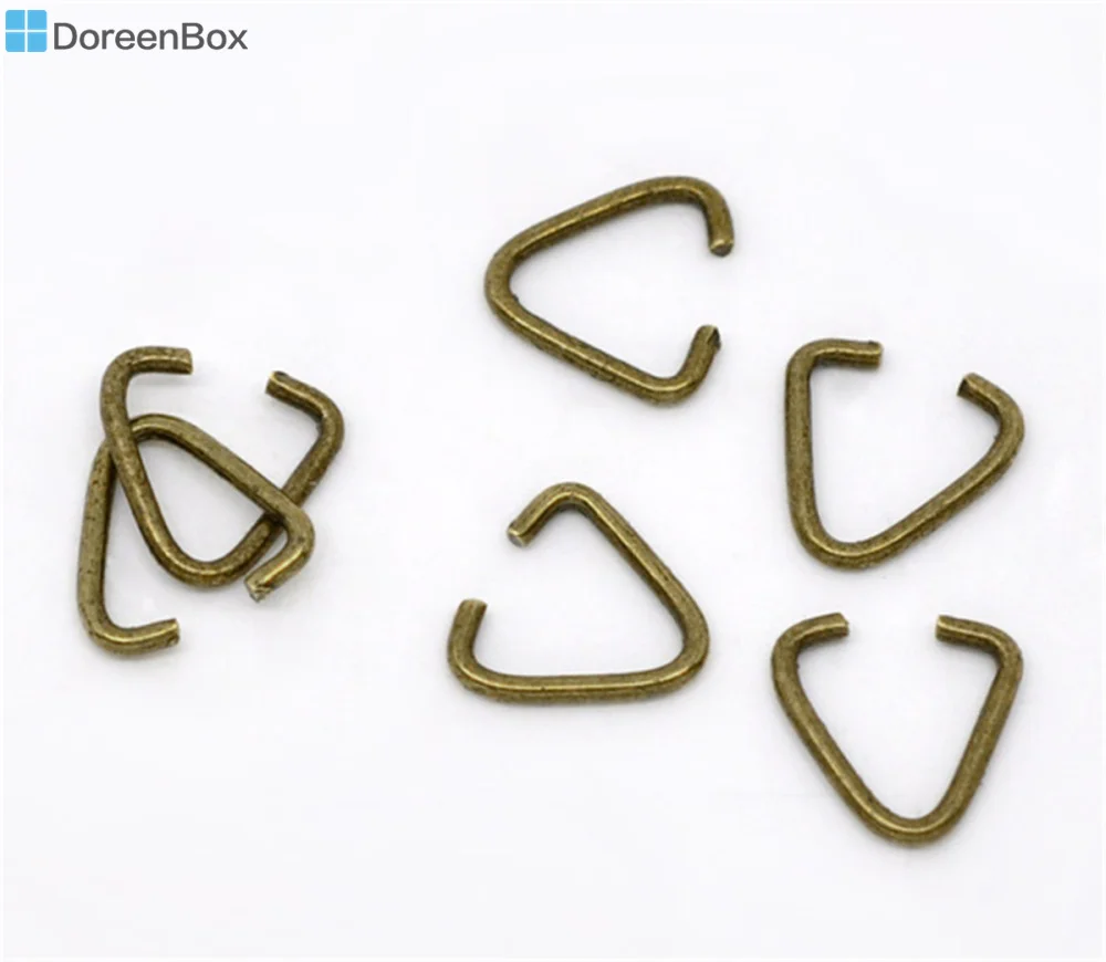 Doreen Box Lovely 500 Bronze Tone Triangle Jump Rings Bails 10x9mm (B11427)