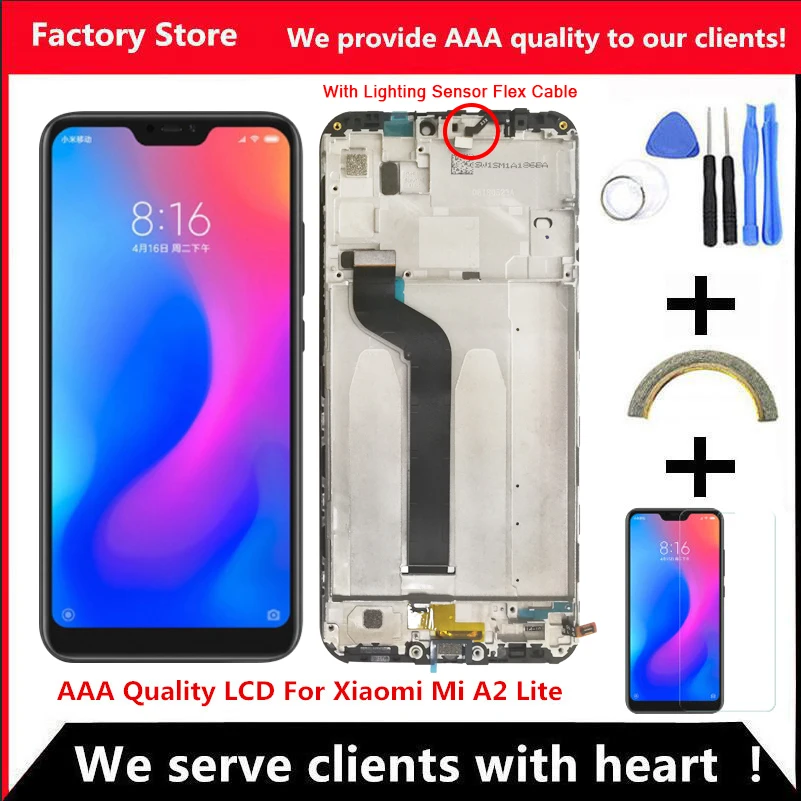 ЖК-дисплей с рамкой для Xiaomi Mi A2 Lite, 5,84 дюйма, качество ААА, Замена ЖК-экрана для Redmi 6 Pro LCD 2280*1080
ЖК-дисплей с рамкой для Xiaomi Mi A2 Lite, 5,84 дюйма, качество ААА, Замена ЖК-экрана для Redmi 6 Pro LCD 2280*1080