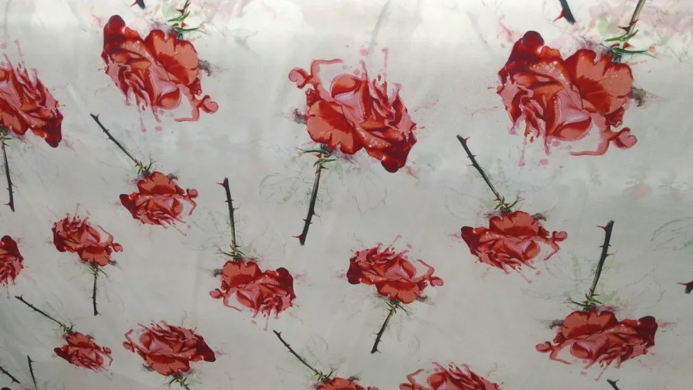 Telas Pure Mulberry Silk Fabric Digital Red Rose Flowers Print Silk Crepe Material Textile Women Dress Scarf Tissu Au Metre
Telas Pure Mulberry Silk Fabric Digital Red Rose Flowers Print Silk Crepe Material Textile Women Dress Scarf Tissu Au Metre