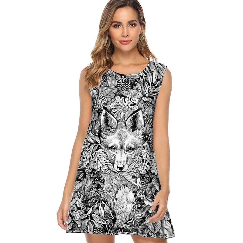 New 2019 Women Dress Kawaii Dinosaur Print Casual Loose Summer Dress Sleeveless O neck Cute Chiffon Dress Boho Mini Beach Dress
New 2019 Women Dress Kawaii Dinosaur Print Casual Loose Summer Dress Sleeveless O neck Cute Chiffon Dress Boho Mini Beach Dress