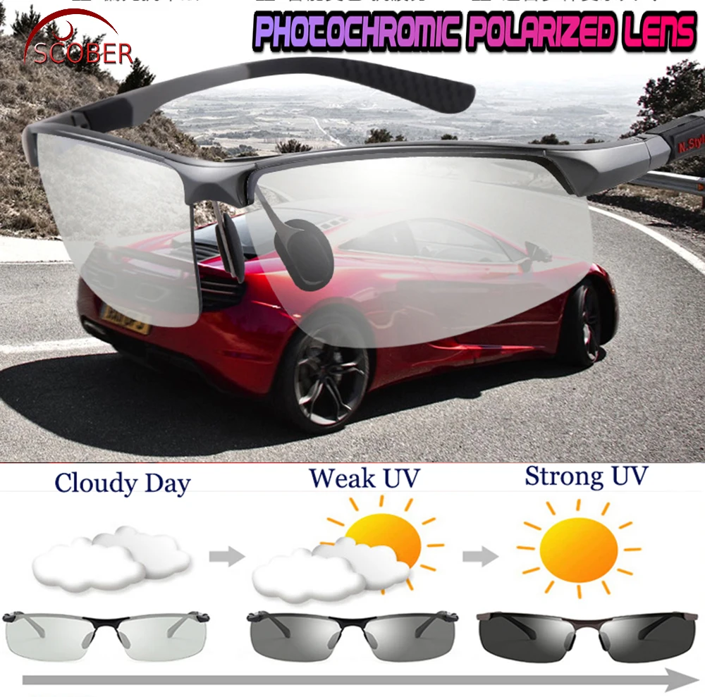 SCOBER = AL-mg alloy Men Photochromic Polarized Sunglasses Rimless Frame UV Polaroid Sports Driving Outdoor Designer Sun Glasses
SCOBER = AL-mg alloy Men Photochromic Polarized Sunglasses Rimless Frame UV Polaroid Sports Driving Outdoor Designer Sun Glasses