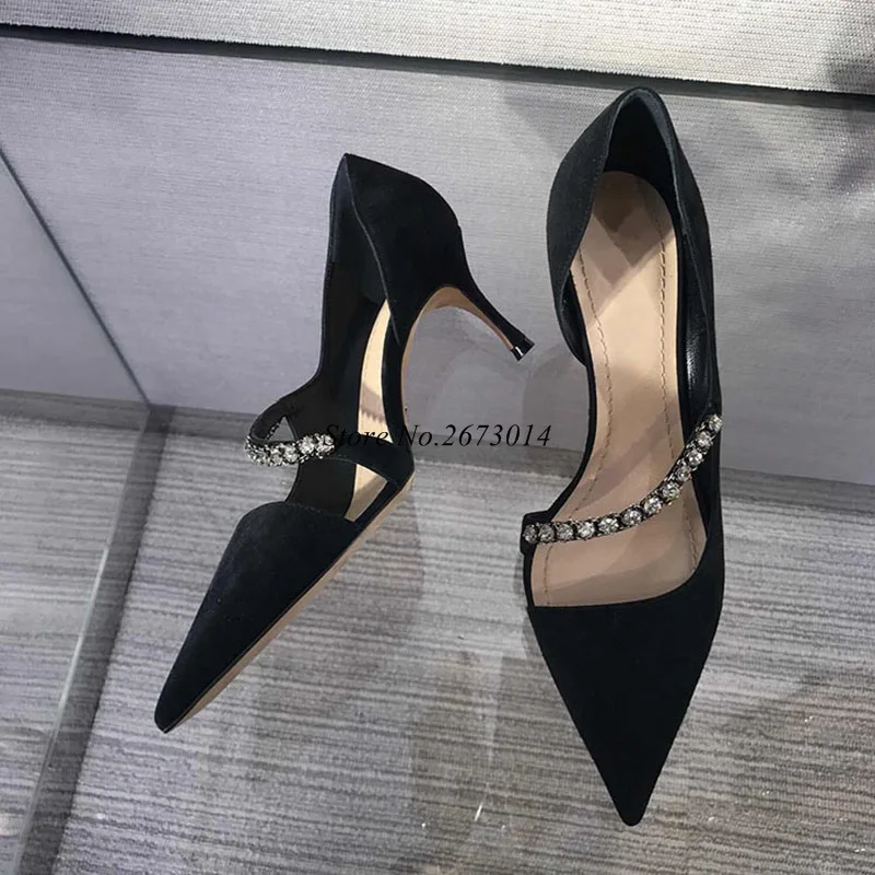 Faux Suede Women High Heels Shoes Sexy Crystal Pump Wedding Black Gold Pointed Toe Sandals Fashion Footwear Ladies Shoe 2019 New
Faux Suede Women High Heels Shoes Sexy Crystal Pump Wedding Black Gold Pointed Toe Sandals Fashion Footwear Ladies Shoe 2019 New