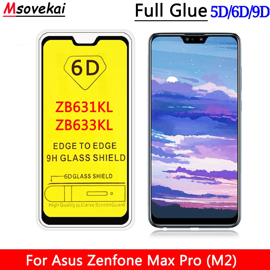 5D 6D 9D полное клеевое закаленное стекло для ASUS Zenfone MAX Pro M2 ZB631KL ZB633KL 6 26 ''полное