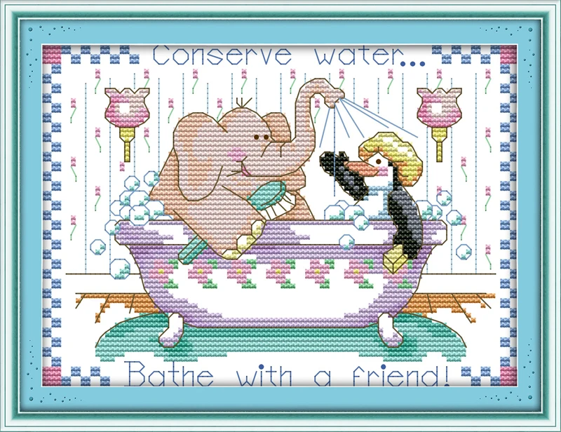 Bath with friend cross stitch kit cartoon 14ct 11ct count print canvas stitches embroidery DIY handmade needlework plus
Bath with friend cross stitch kit cartoon 14ct 11ct count print canvas stitches embroidery DIY handmade needlework plus