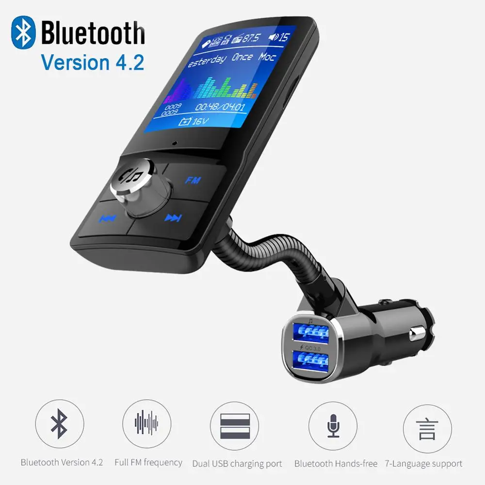Land best цветной экран fm передатчик Автомобильный MP3 беспроводной Bluetooth Handsfree