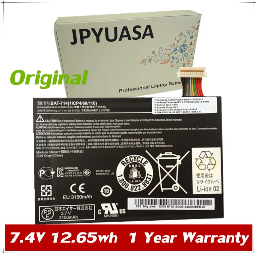 Аккумулятор для ноутбука Acer Iconia Tab A110 KT0010G001 1ICP4/7,4, 3420 в, 714 мАч, 68/110 Втч
Аккумулятор для ноутбука Acer Iconia Tab A110 KT0010G001 1ICP4/7,4, 3420 в, 714 мАч, 68/110 Втч