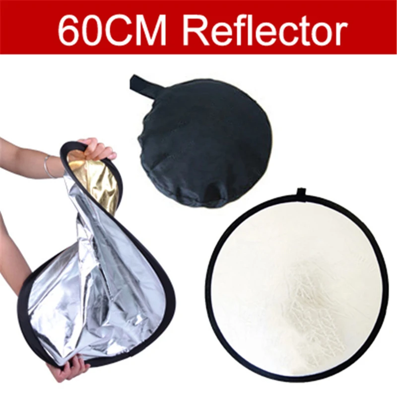 Track Number + 60cm Photography Studio Reflector gold and silver double-sided soft board camera photography reflectors
Track Number + 60cm Photography Studio Reflector gold and silver double-sided soft board camera photography reflectors