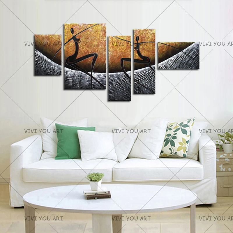 5 Panel Modern African Landscape Handpainted Canvas Oil Painting Cuadros Decoration Wall Art Picture For Living Room Unfra
5 Panel Modern African Landscape Handpainted Canvas Oil Painting Cuadros Decoration Wall Art Picture For Living Room Unfra