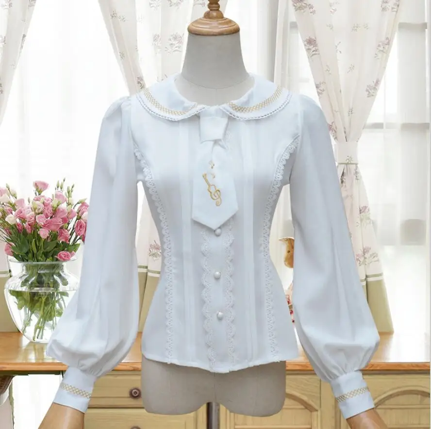 2018 Spring Autumn New Japanese Lolita Woman White embroidery Shirt Top Palace princess medieval Girls Sweet Blouse
2018 Spring Autumn New Japanese Lolita Woman White embroidery Shirt Top Palace princess medieval Girls Sweet Blouse