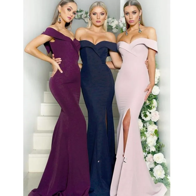 Charming Sweetheart Off-the-Shoulder Bridesmaid Dresses Mermaid Long Maid of Hornor Dress Custom Made Split Wedding Guest Gowns
Charming Sweetheart Off-the-Shoulder Bridesmaid Dresses Mermaid Long Maid of Hornor Dress Custom Made Split Wedding Guest Gowns