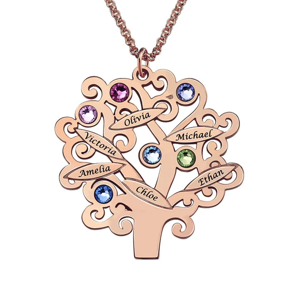Sweey Dropshipping Personalized Engraved Family Tree Necklace with Birthstones for Mothers Valentine Birthday Gift
Sweey Dropshipping Personalized Engraved Family Tree Necklace with Birthstones for Mothers Valentine Birthday Gift