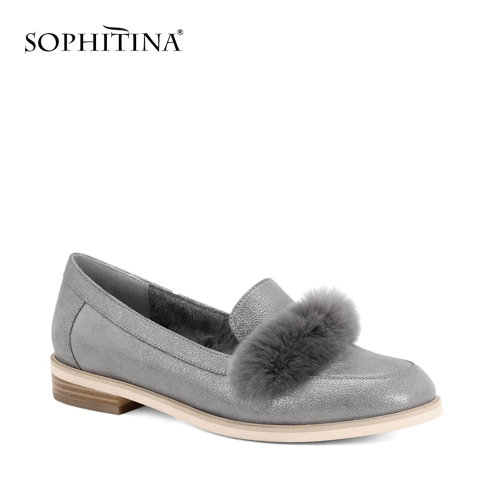 SOPHITIN Flats Shoes Women Genuine Leather With Fur Loafers Slip on Low Heels Round Toe Casual Female Shoes Classic Shoes p108
SOPHITIN Flats Shoes Women Genuine Leather With Fur Loafers Slip on Low Heels Round Toe Casual Female Shoes Classic Shoes p108