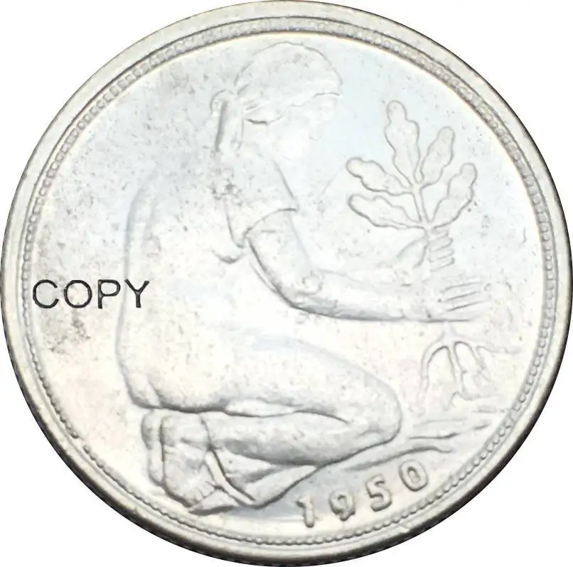 Копия монеты PFENNIG, 1950 F G J D 50, немецкая, никелированная латунь, можно выбрать другой цвет на заказ
Копия монеты PFENNIG, 1950 F G J D 50, немецкая, никелированная латунь, можно выбрать другой цвет на заказ
