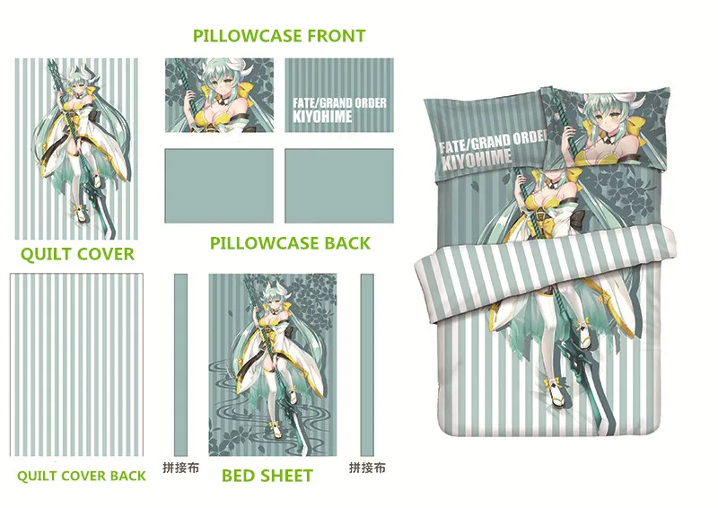 4Pcs 3D Bedding sets Fate Stay Night fate grand order Anime Kiyohime Bedding Sets With Pillow Cases Bed Sheet Duvet Cover Set
4Pcs 3D Bedding sets Fate Stay Night fate grand order Anime Kiyohime Bedding Sets With Pillow Cases Bed Sheet Duvet Cover Set