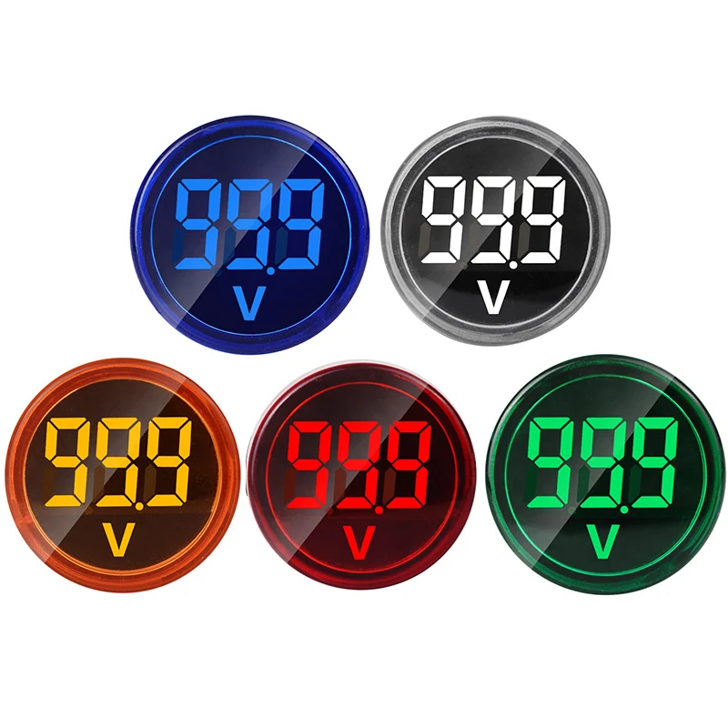Round 22mm Electricity Digital Display Voltmeter Voltage Indicator Lamp Signal Lights accurate reading Measuring Range 6-100V DC 
Round 22mm Electricity Digital Display Voltmeter Voltage Indicator Lamp Signal Lights accurate reading Measuring Range 6-100V DC