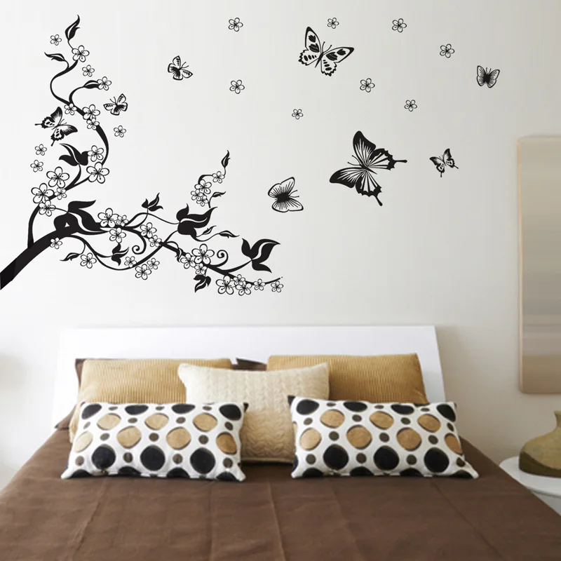 Creative black butterfly Flower vine wall sticker PVC Material DIY art wall decals For Living room bedroom wall decor sticker
Creative black butterfly Flower vine wall sticker PVC Material DIY art wall decals For Living room bedroom wall decor sticker