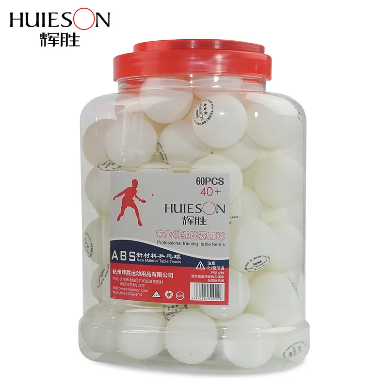 Huieson 60pcs/barrel ABS Plastic 3 Star Table Tennis Balls 40mm+ 2.7g Ping Pong Ball for Competition Training S40+
Huieson 60pcs/barrel ABS Plastic 3 Star Table Tennis Balls 40mm+ 2.7g Ping Pong Ball for Competition Training S40+