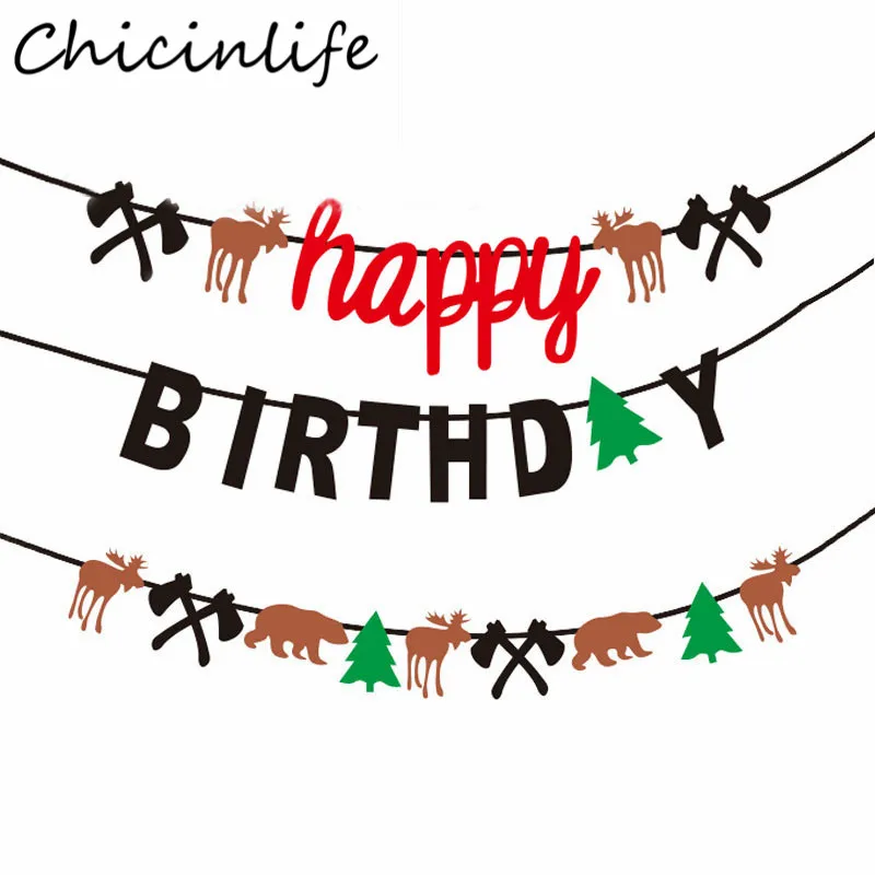 Chicinlife 1 комплект лесорубка с днем рождения баннер Резчики по дереву коричневый