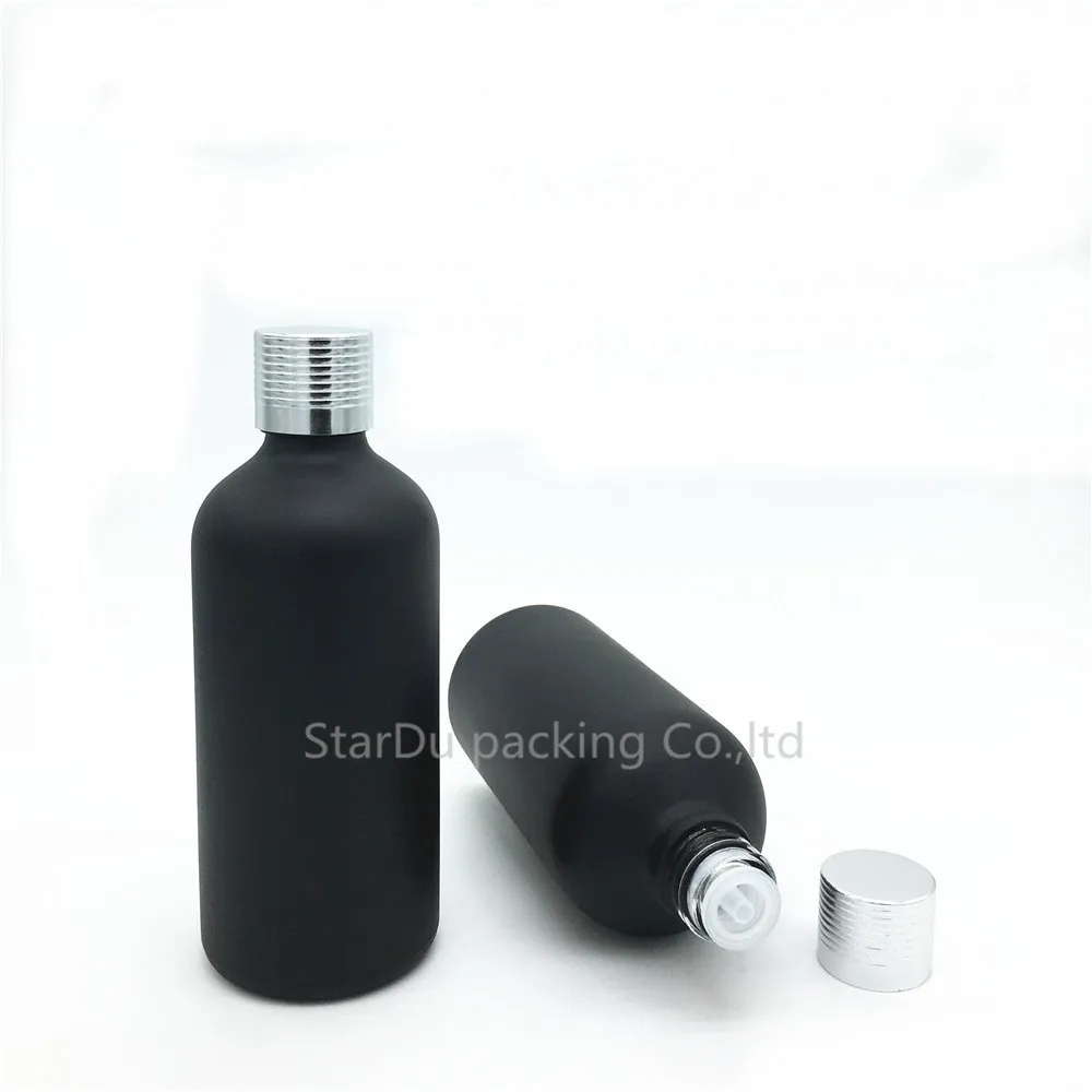 Free Shipping 500pcs 100ML Black Frosted Glass Bottle Vials Essential Oil Bottle With Silvery Screw Cap Perfume Bottles
Free Shipping 500pcs 100ML Black Frosted Glass Bottle Vials Essential Oil Bottle With Silvery Screw Cap Perfume Bottles