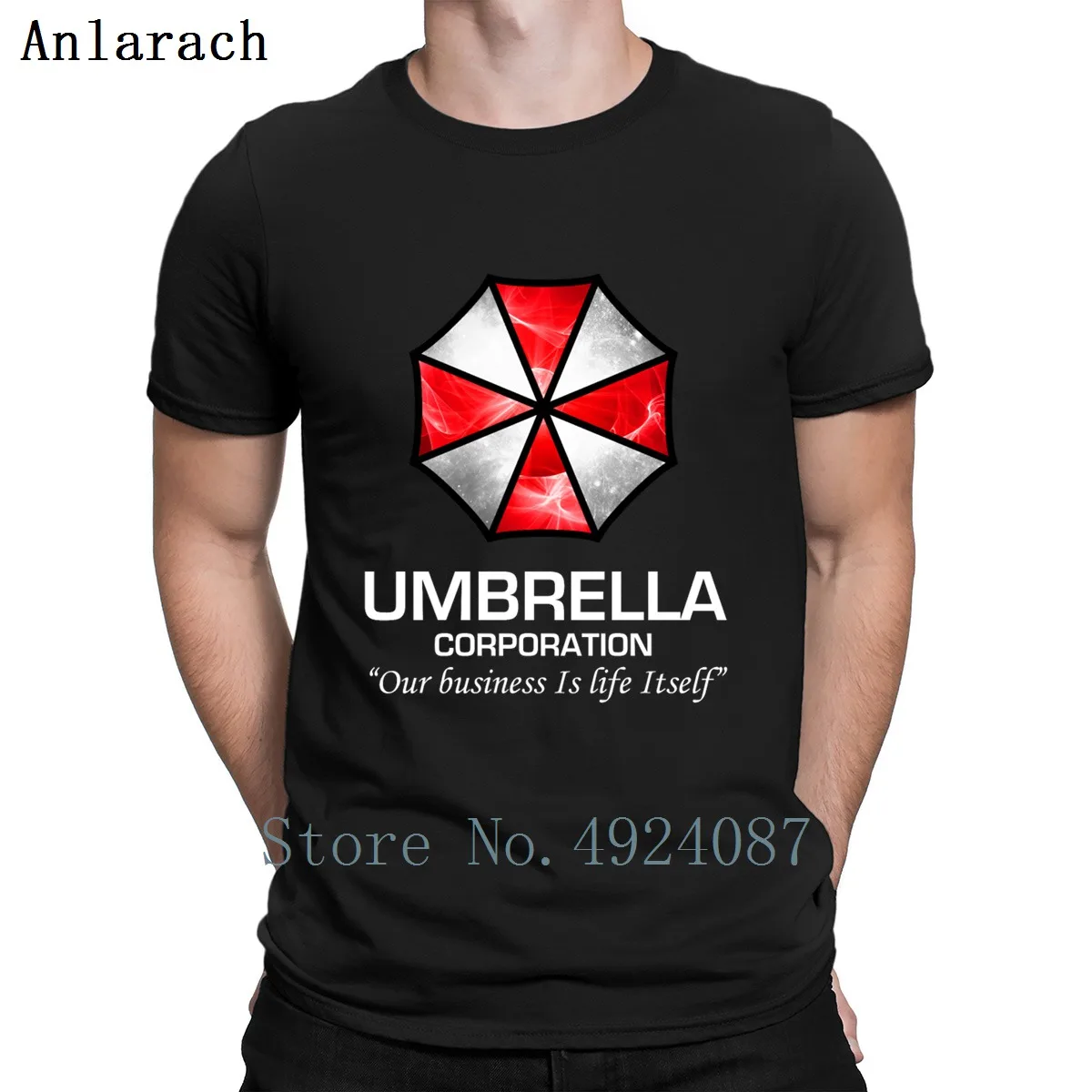 Футболка мужская с принтом Umbrella Corporation креативная тенниска надписью Crazy модная