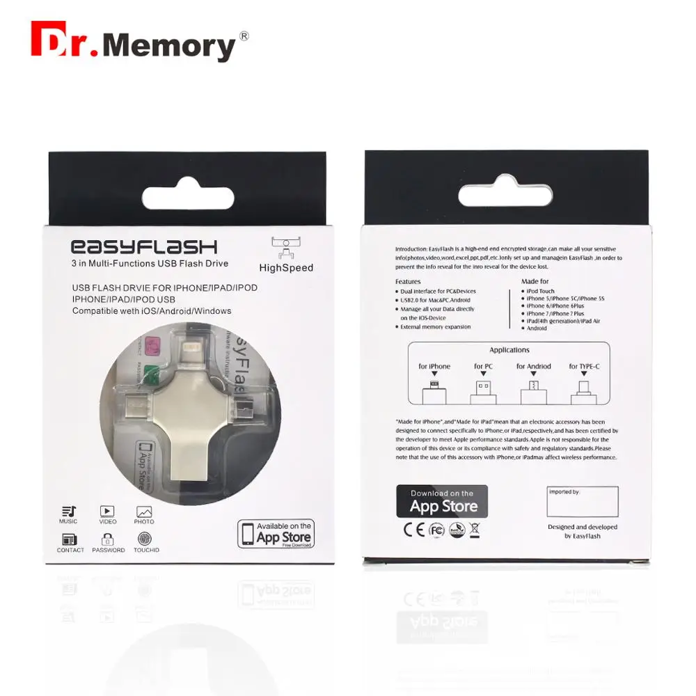 4 in 1 OTG USB Flash Drive Pendrive for iPhone/Type C/Micro Usb Stick 3.0 16GB 32GB 64GB 128GB Pendrive Flash Drive Memory Stick
4 in 1 OTG USB Flash Drive Pendrive for iPhone/Type C/Micro Usb Stick 3.0 16GB 32GB 64GB 128GB Pendrive Flash Drive Memory Stick