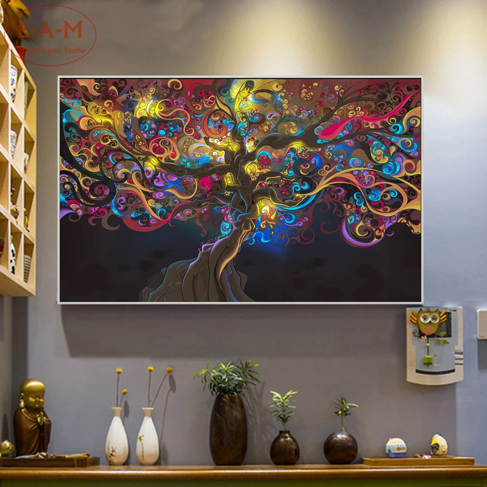Psychedelic LSD Tree Light Cotton Canvas Art Print Painting Poster Wall Pictures Home Decoration Wall Decor No Frame -C
Psychedelic LSD Tree Light Cotton Canvas Art Print Painting Poster Wall Pictures Home Decoration Wall Decor No Frame -C