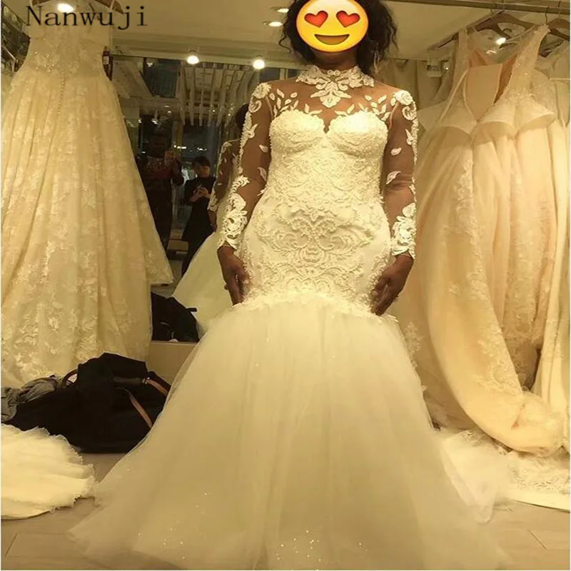 2018 Lace Mermaid Wedding Dress Long Sleeve Turkey Vestido de Novia Sequin Lace Sheer Illsion Robe mariee Sexy Wedding Dresses
2018 Lace Mermaid Wedding Dress Long Sleeve Turkey Vestido de Novia Sequin Lace Sheer Illsion Robe mariee Sexy Wedding Dresses