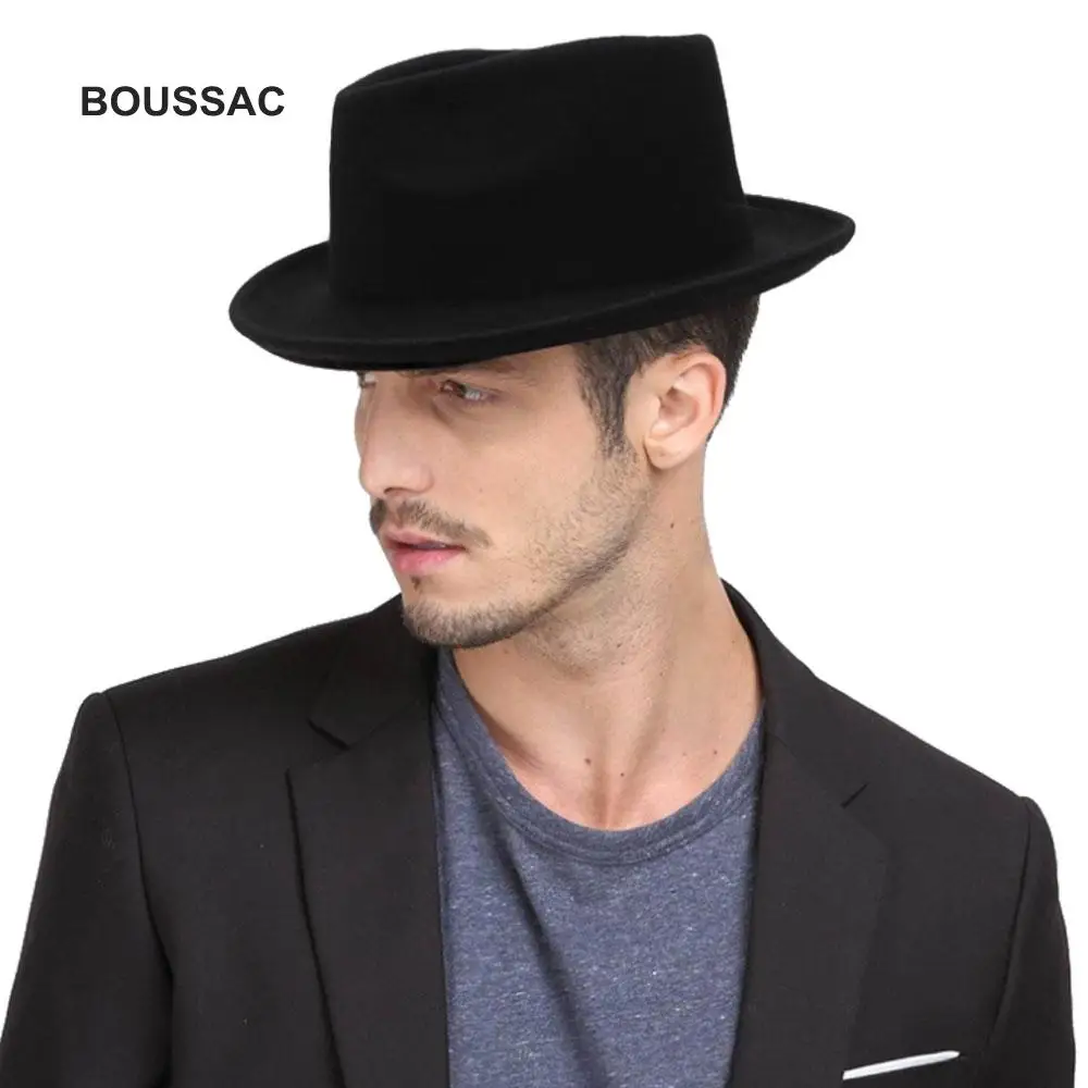 Wool Men's Black Dad Coiling Brim Fedora Hat For Gentleman Woolen Wide Brim Jazz Church Cap Vintage Panama Sun Top Hat KNKFH05
Wool Men's Black Dad Coiling Brim Fedora Hat For Gentleman Woolen Wide Brim Jazz Church Cap Vintage Panama Sun Top Hat KNKFH05