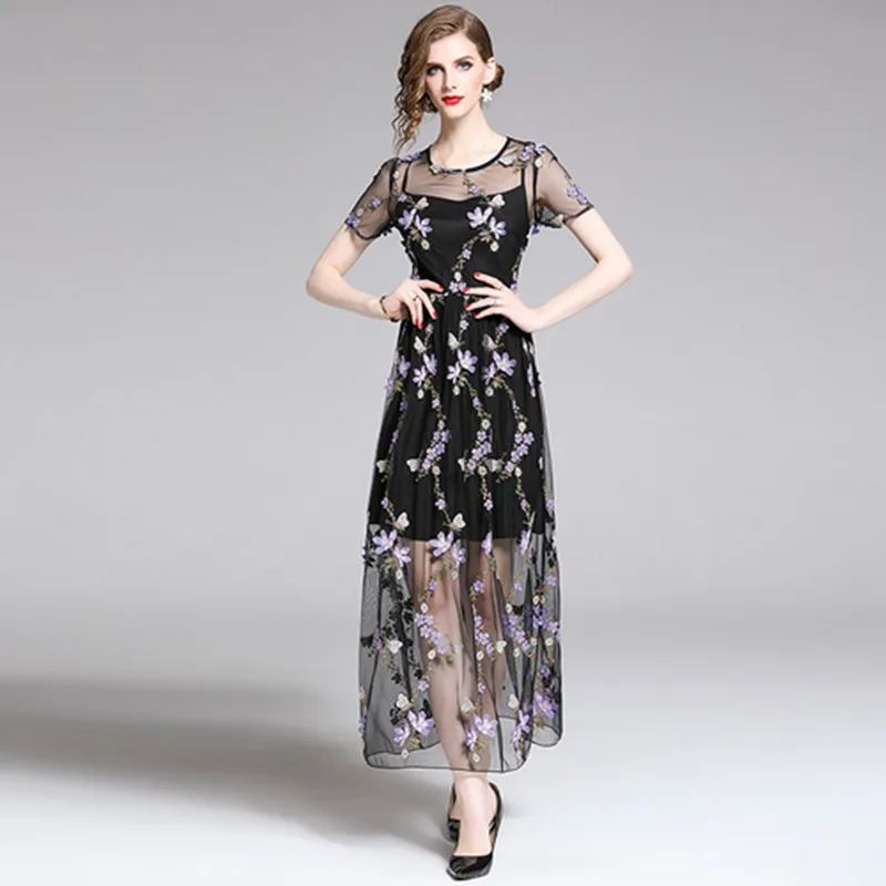 Summer 2021 New Fashion Elegant Women's Dresses Three-Dimensional Embroidery Fashion Temperament Short Sleeve Dresses
Summer 2021 New Fashion Elegant Women's Dresses Three-Dimensional Embroidery Fashion Temperament Short Sleeve Dresses