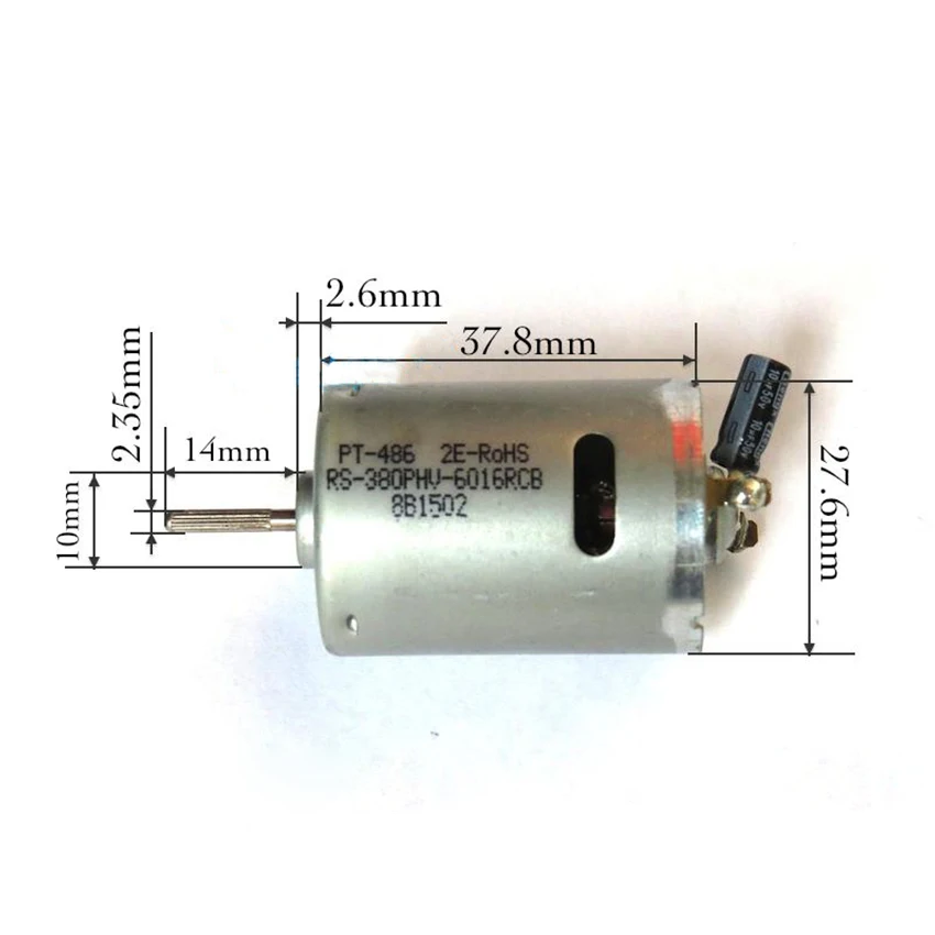 RS380 DC Motor with 4 Cooling Holes DC 4.5V-7.2V 18000-28800 rpm High Speed DC Motor for DIY Ship Car RC Models Shaft Dia 2.35mm
RS380 DC Motor with 4 Cooling Holes DC 4.5V-7.2V 18000-28800 rpm High Speed DC Motor for DIY Ship Car RC Models Shaft Dia 2.35mm