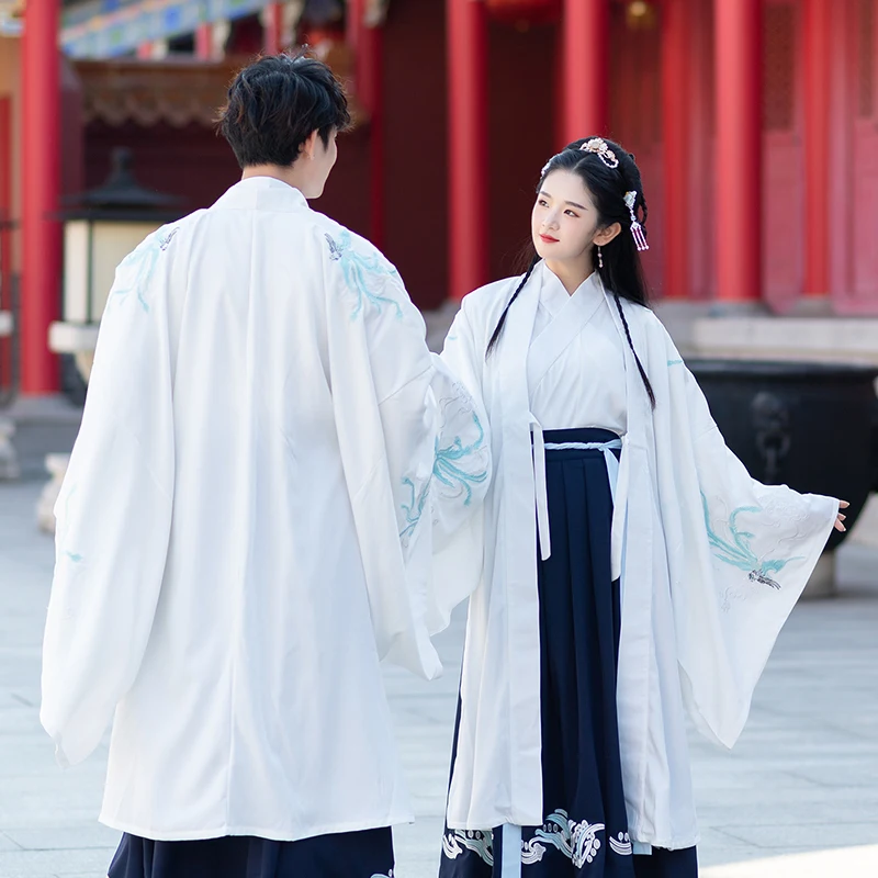 Knight Couple special Wear Original Chinese Hanfu Heavy Industry Embroidery Blue White Cloak+ Jacket + Long Sleeve Skirt Sets
Knight Couple special Wear Original Chinese Hanfu Heavy Industry Embroidery Blue White Cloak+ Jacket + Long Sleeve Skirt Sets