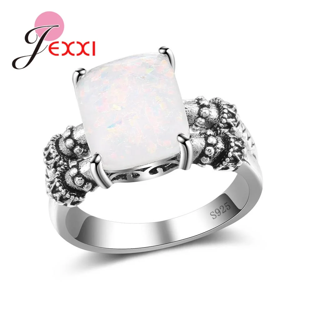 New Style Punk Skull Geometric Big Opal Real 925 Sterling Silver Band Rings For Women Man Vintage Party Jewelry
New Style Punk Skull Geometric Big Opal Real 925 Sterling Silver Band Rings For Women Man Vintage Party Jewelry