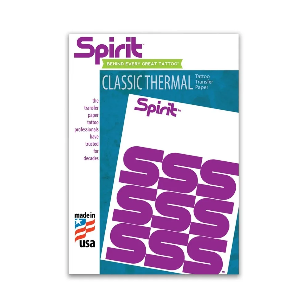 Tattoo Transfer Paper Sheet Original Spirit Classic Thermal & Free Hand Tattoo Paper for Professional Artist - 8.5" X 11"
Tattoo Transfer Paper Sheet Original Spirit Classic Thermal & Free Hand Tattoo Paper for Professional Artist - 8.5" X 11"