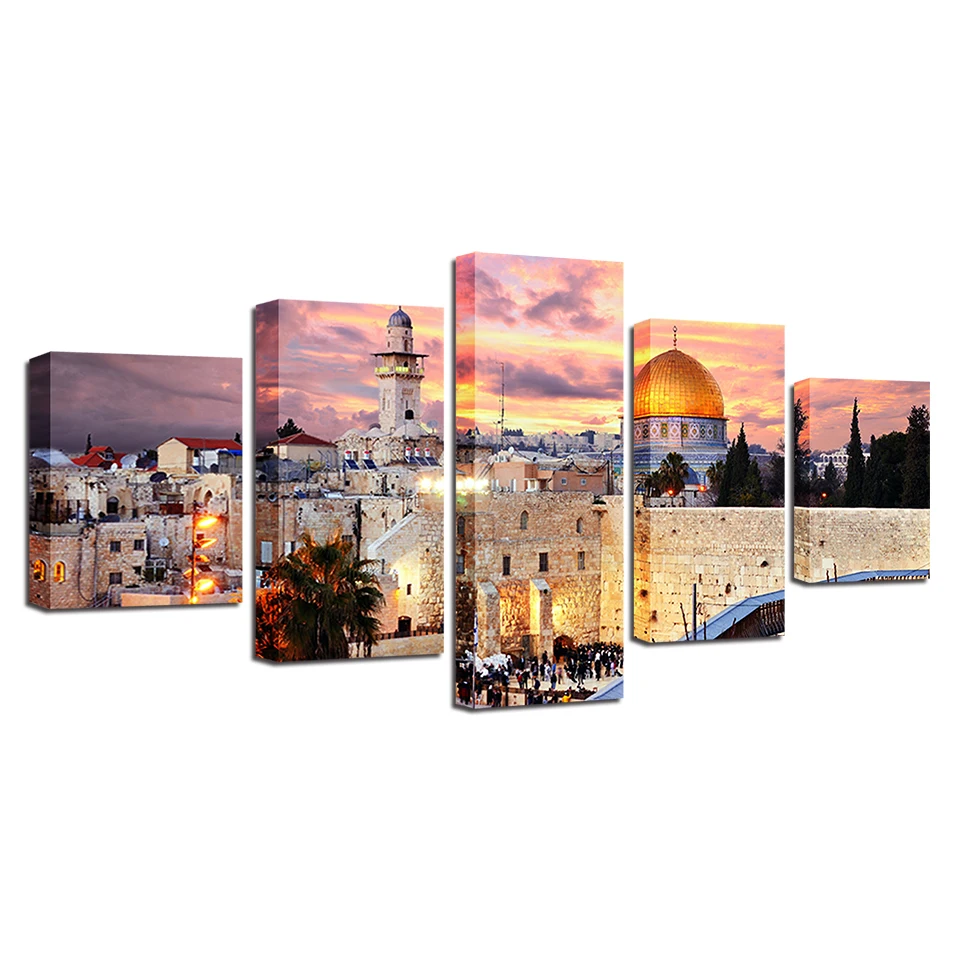 HD printed Painting 5 Pieces Holy City Of Jerusalem Paintings Modular Home Decor Pictures Unframed Gift Poster And Prints
HD printed Painting 5 Pieces Holy City Of Jerusalem Paintings Modular Home Decor Pictures Unframed Gift Poster And Prints