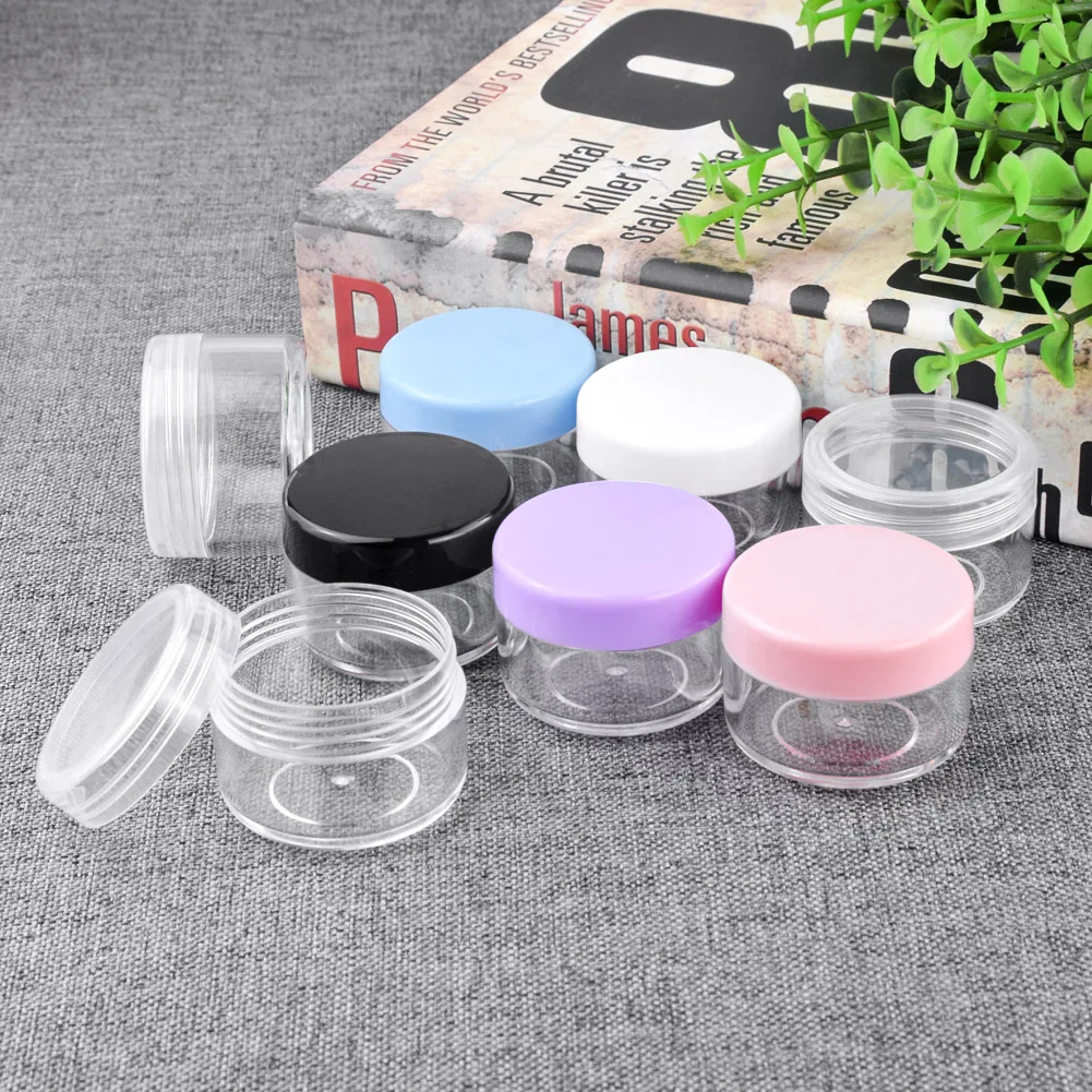 5pcs 10g/15g/20g Empty Plastic Cosmetic Box Makeup Nail Art Bead Storage Container Portable Cosmetic Cream Jar Pot Round Bottle
5pcs 10g/15g/20g Empty Plastic Cosmetic Box Makeup Nail Art Bead Storage Container Portable Cosmetic Cream Jar Pot Round Bottle